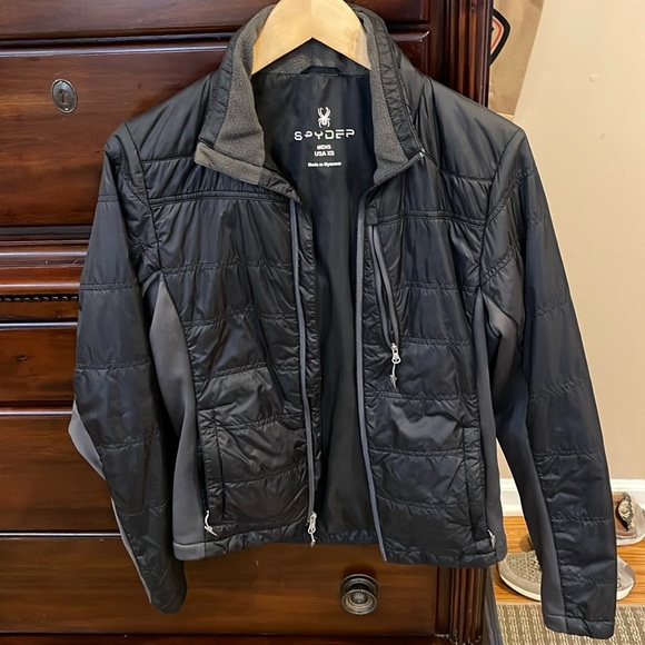 Men’s black nylon jacket with charcoal grey accent. Great condition. - Picture 2 of 6